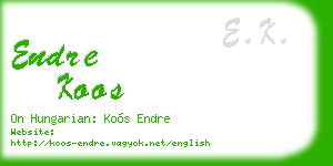 endre koos business card