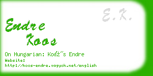 endre koos business card